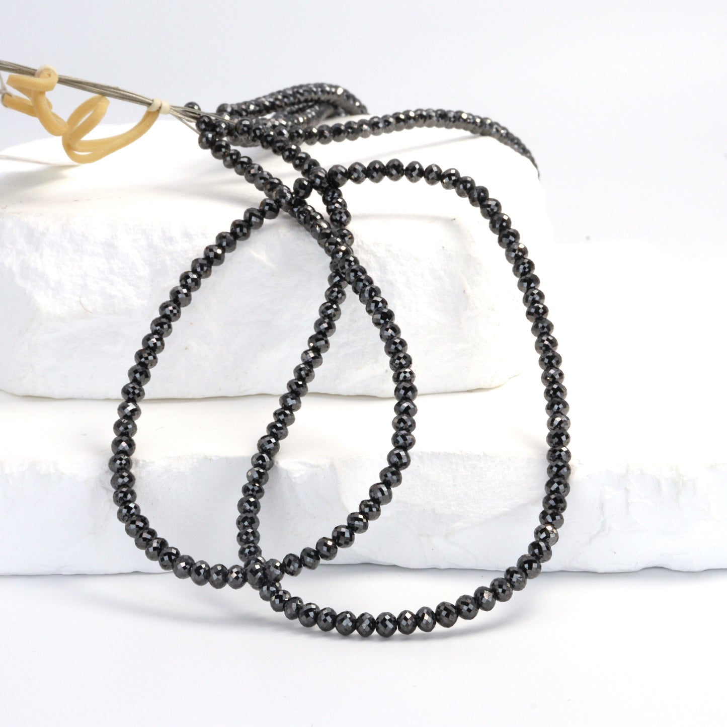 Black Diamond 3mm Faceted Rondelles