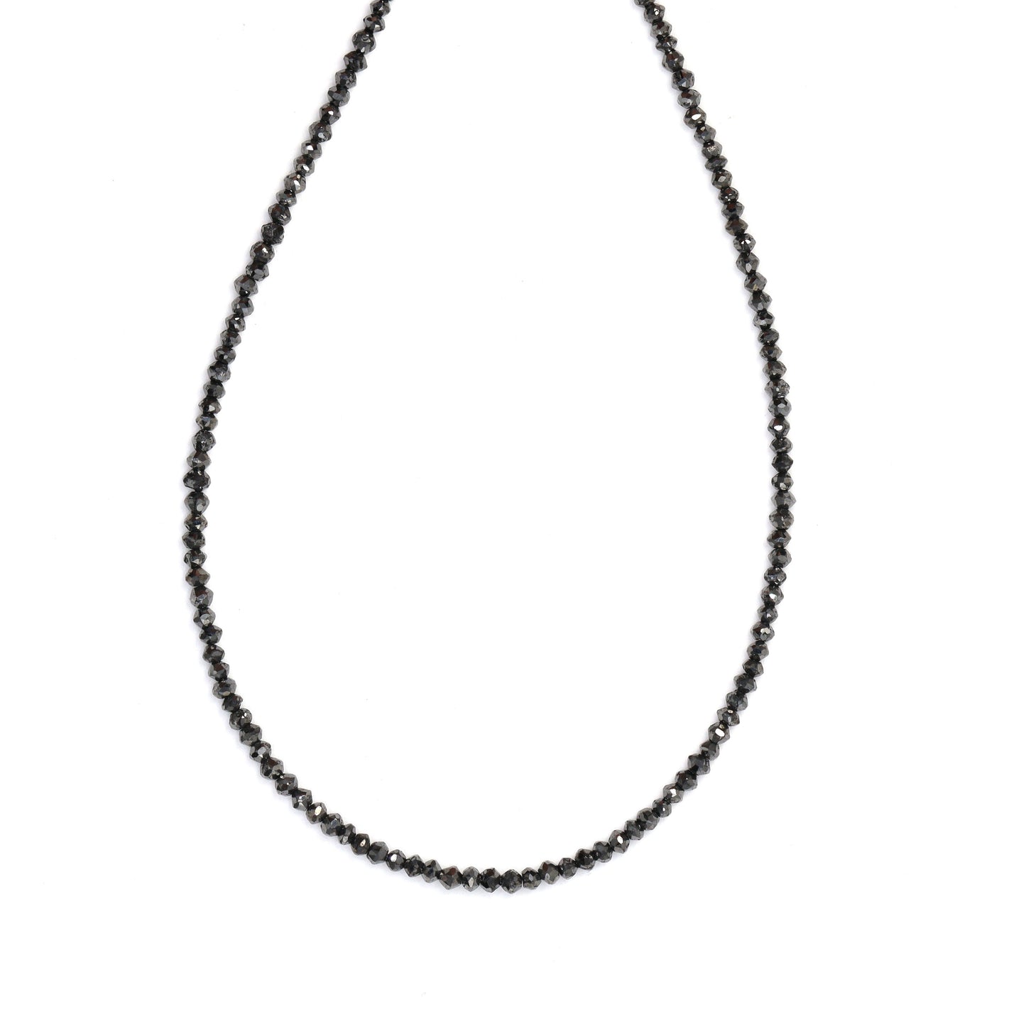 Black Diamond 1.8mm Hand Faceted Rondelles Bead Strand