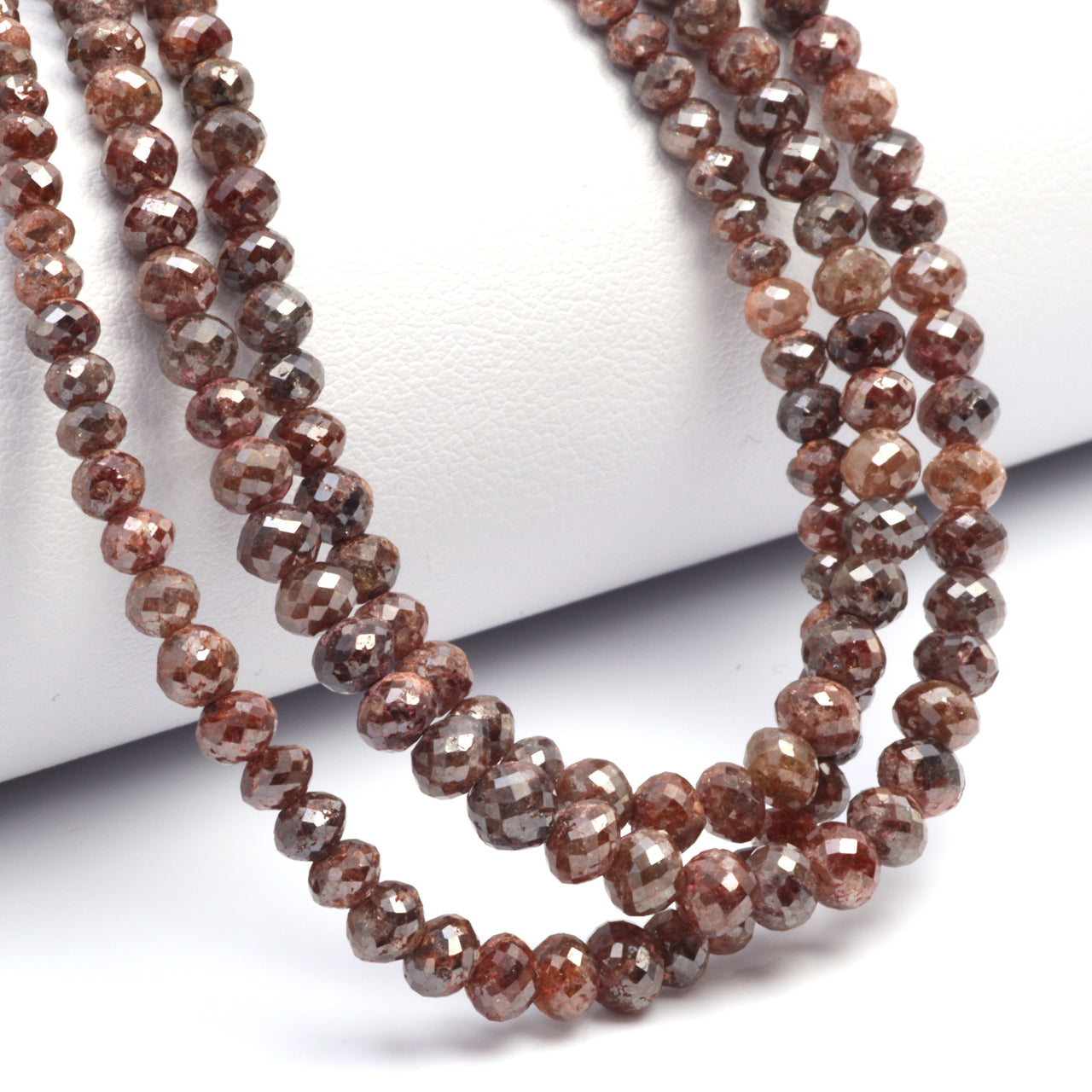 Brown Diamond 3mm Faceted Rondelles