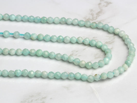 Light Blue Amazonite 2mm Faceted Rounds