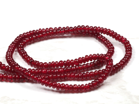 Red Ruby 2.5mm Smooth Rondelles Bead Strand