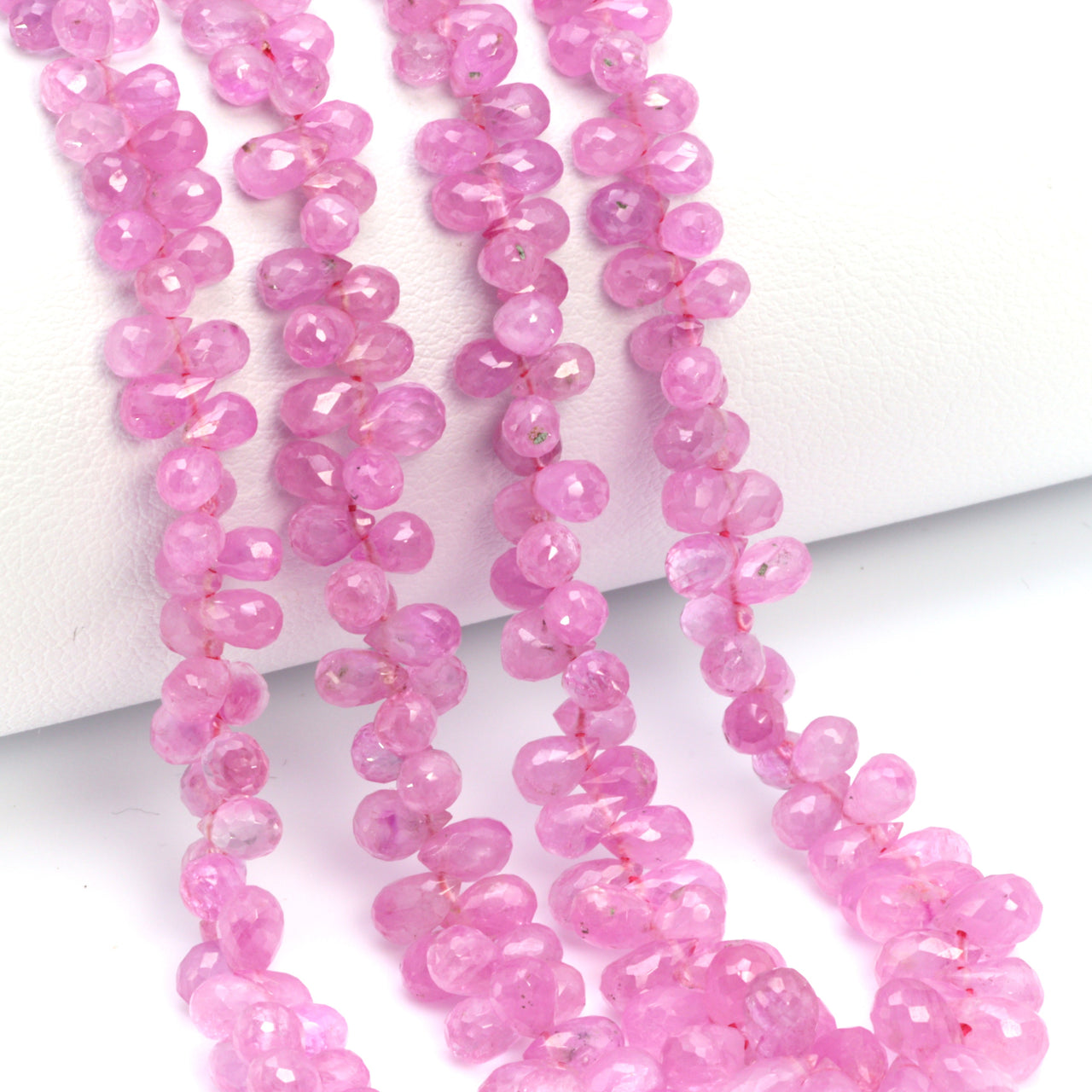 Pink Sapphire 4x2mm Faceted Teardrop Briolettes