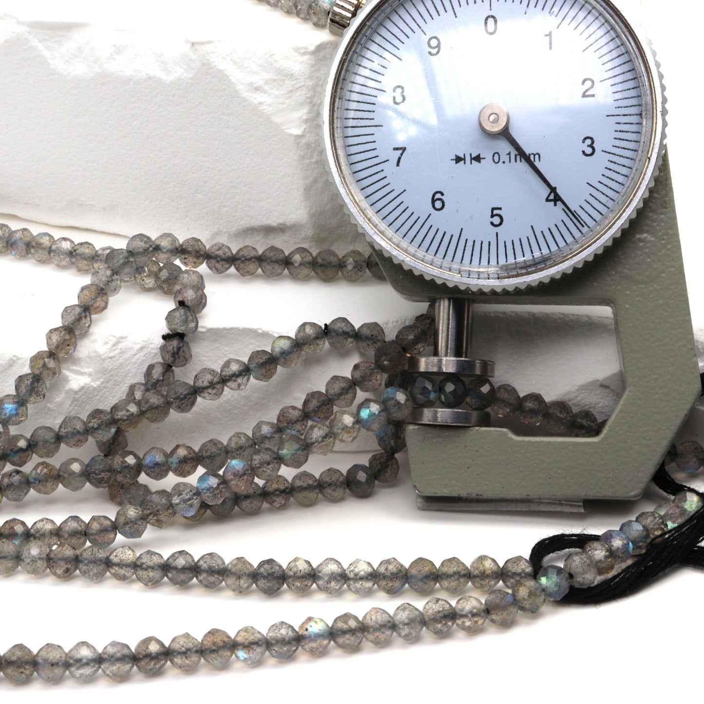 Blue Labradorite 4mm Faceted Rondelles Bead Strand