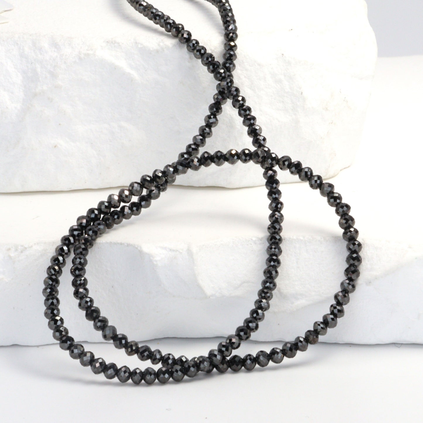 Black Diamond 2.5mm Faceted Rondelles