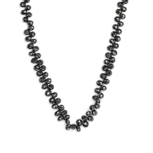 Black Diamond 4x2mm – 5x3mm Faceted Teardrop Briolettes Bead Strand