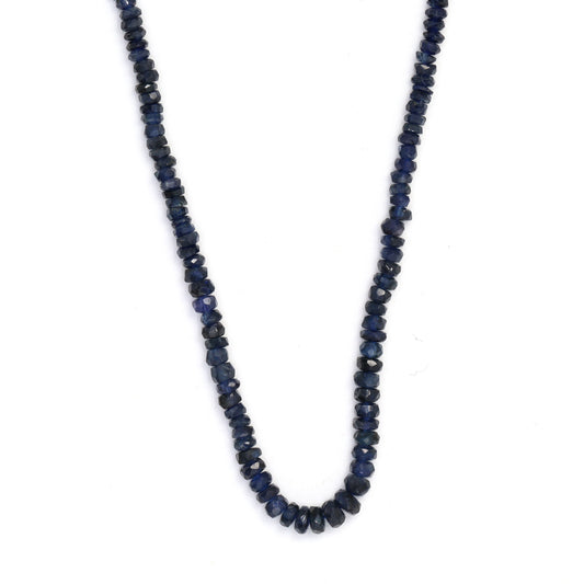 Navy Blue Sapphire 2.5mm Hand Faceted Rondelles Bead Strand