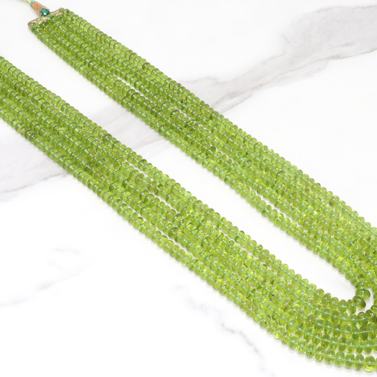 Green Peridot 6mm Smooth Rondelles