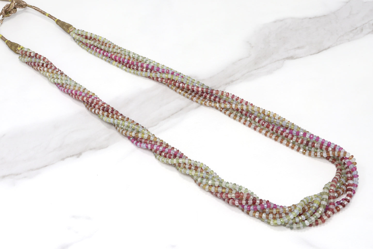 Multi Sapphire 3mm Faceted Rondelles