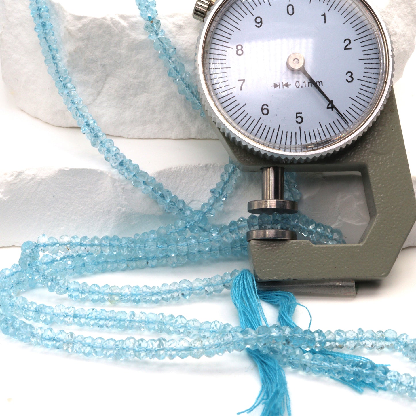 Sky Blue Topaz 4mm Faceted Rondelles