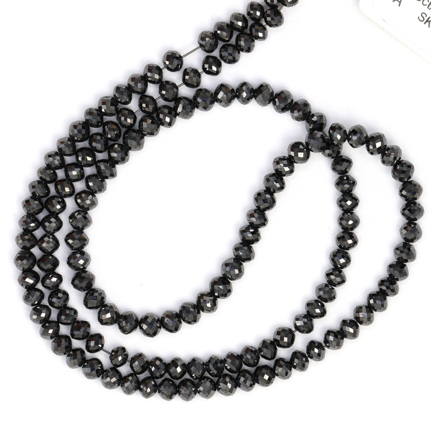 Black Diamond 3.5mm Faceted Rondelles