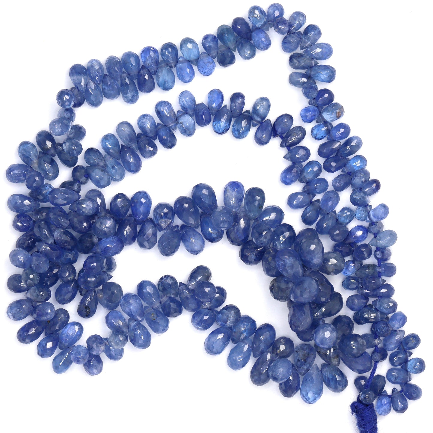 Cornflower Blue Sapphire 2x4mm Faceted Teardrop Briolettes