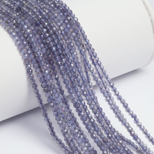 Iolite 2mm Faceted Rounds Bead Strand