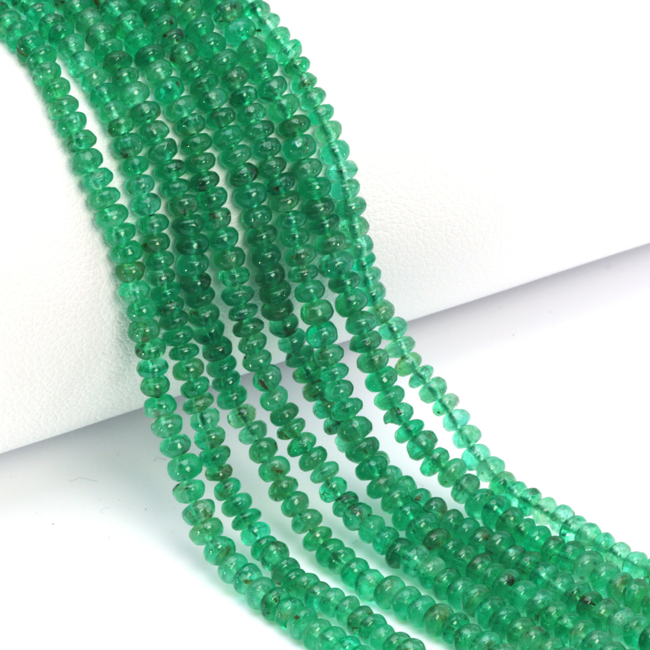 Green Emerald 2.5mm - 3.0mm Smooth Rondelles Bead Strand
