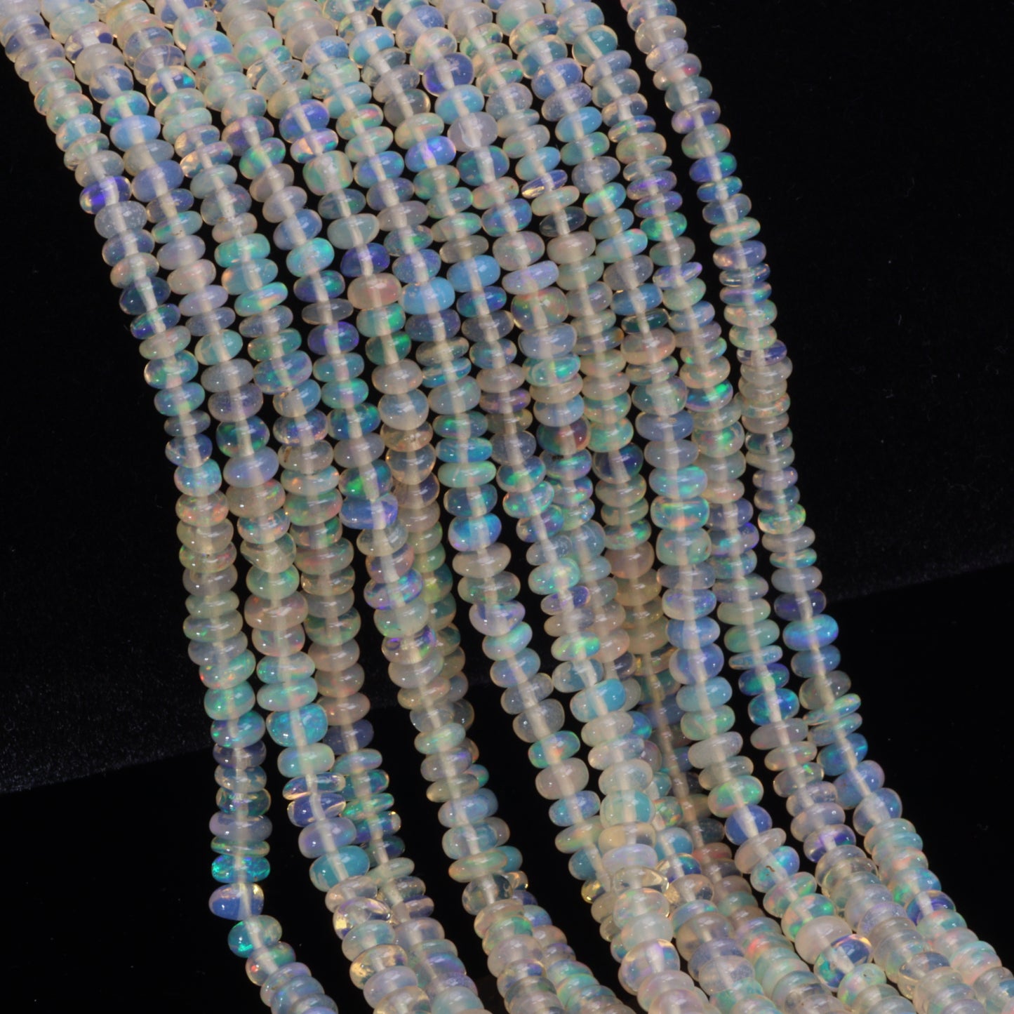 Warm White Ethiopian Opal 2.5mm Smooth Rondelles