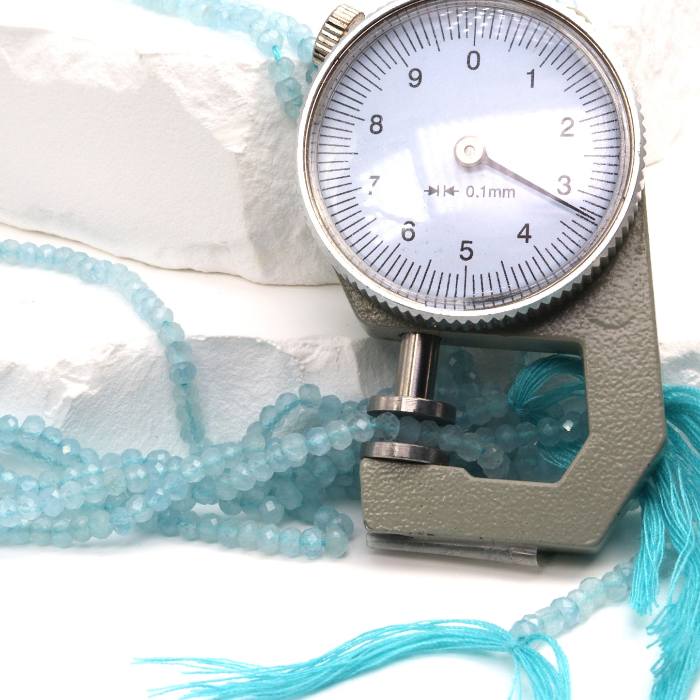 Blue Milky Aquamarine 3mm Faceted Rondelles Bead Strand