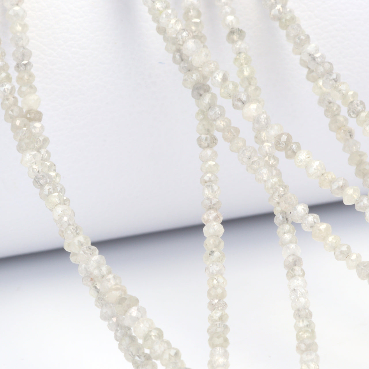 Gray Diamond 2mm - 2.2mm Hand Faceted Rondelles Bead Strand