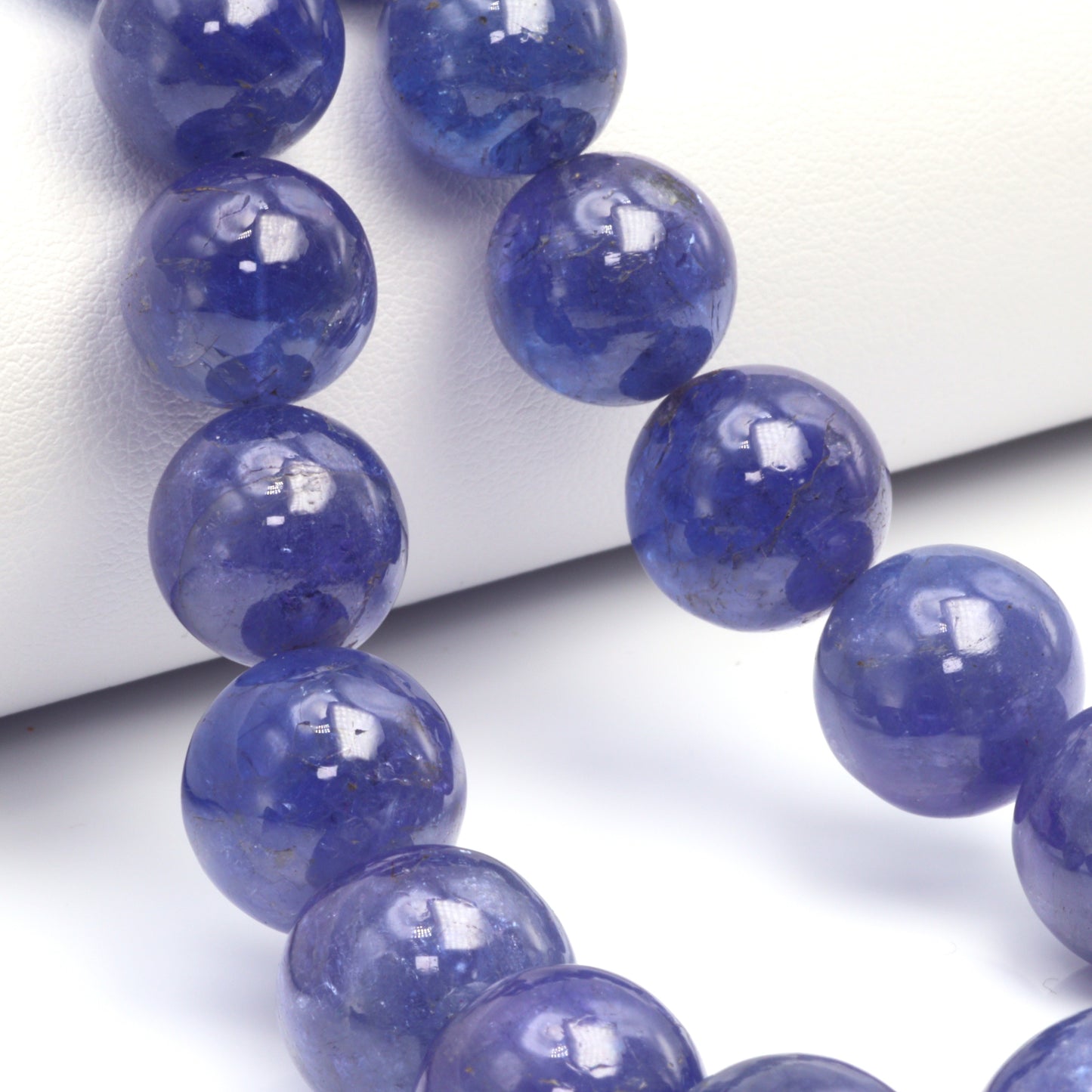 Blue Tanzanite 12mm - 18mm Smooth Rounds 1 Strand Bead Necklace