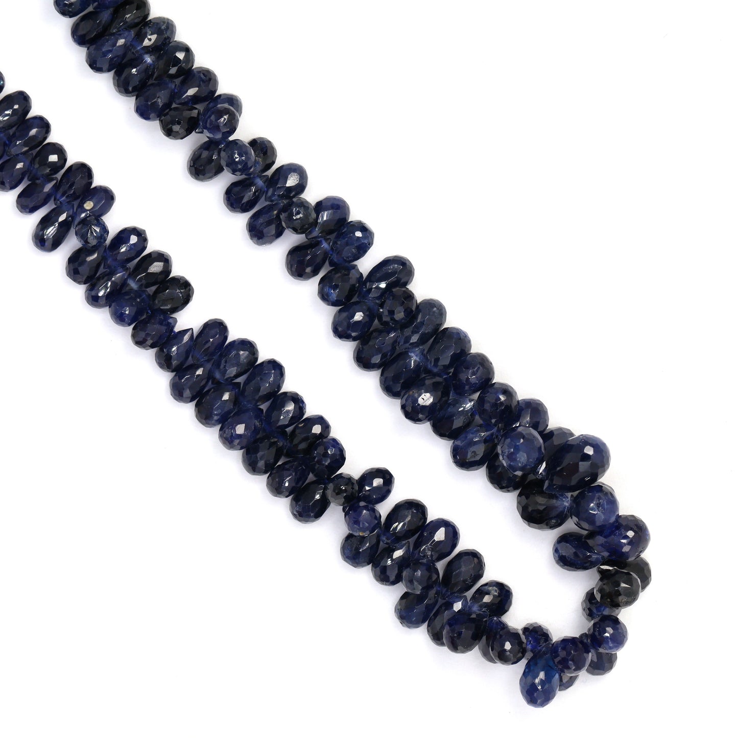 Navy Blue Sapphire 5x3mm - 6x4mm Faceted Teardrop Briolettes Bead Strand