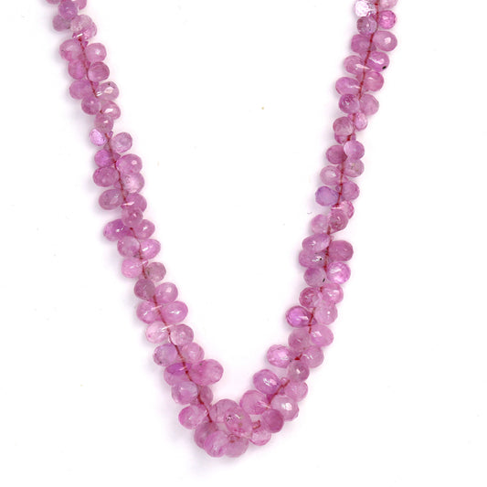 Light Pink Sapphire 4x2mm - 6x4mm Faceted Teardrop Briolettes Bead Strand