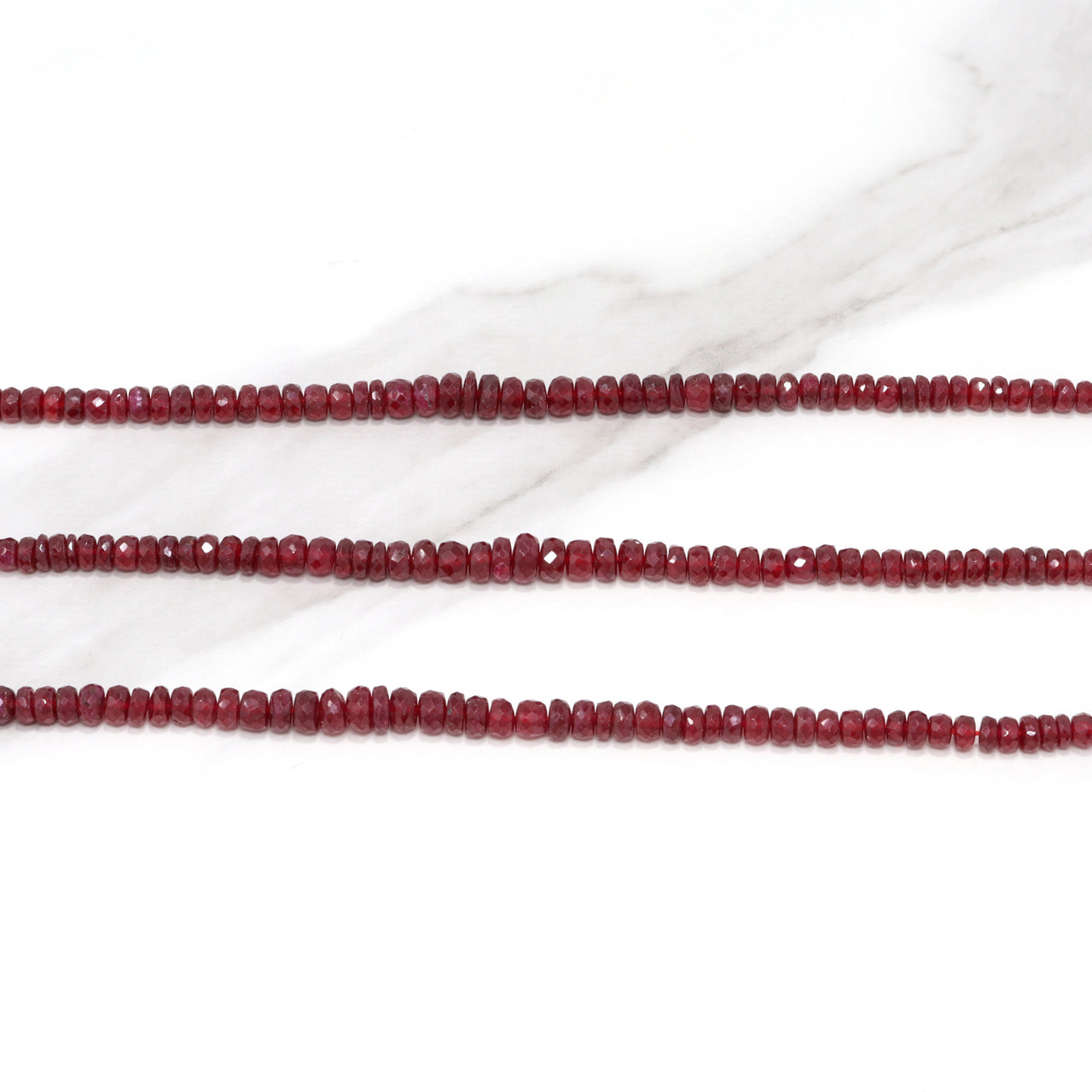 Red Ruby 3mm Faceted Rondelles