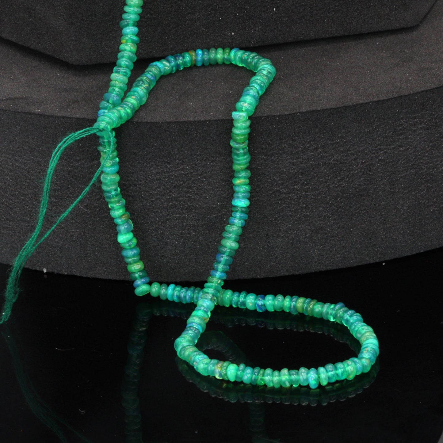 Green Ethiopian Opal 2.5mm Smooth Rondelles