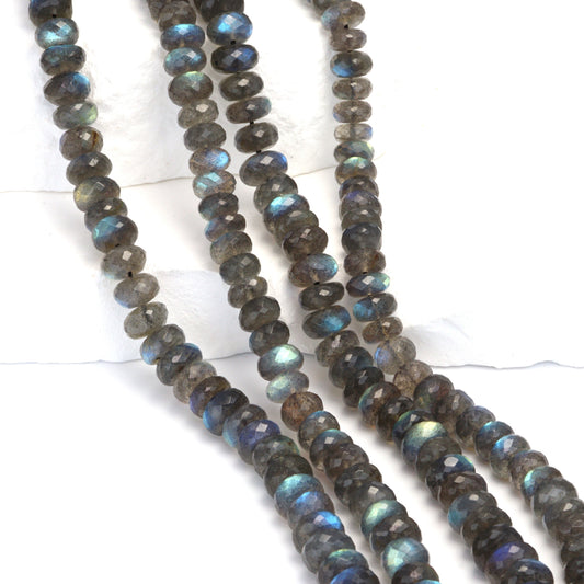 AAA Blue Labradorite 7mm Faceted Rondelles