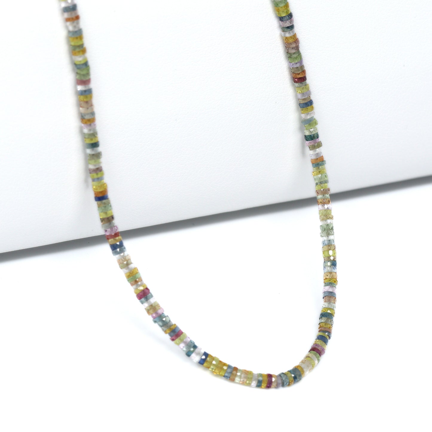 Multi Sapphire 2.5mm – 3mm Hand Faceted Tires Bead Strand