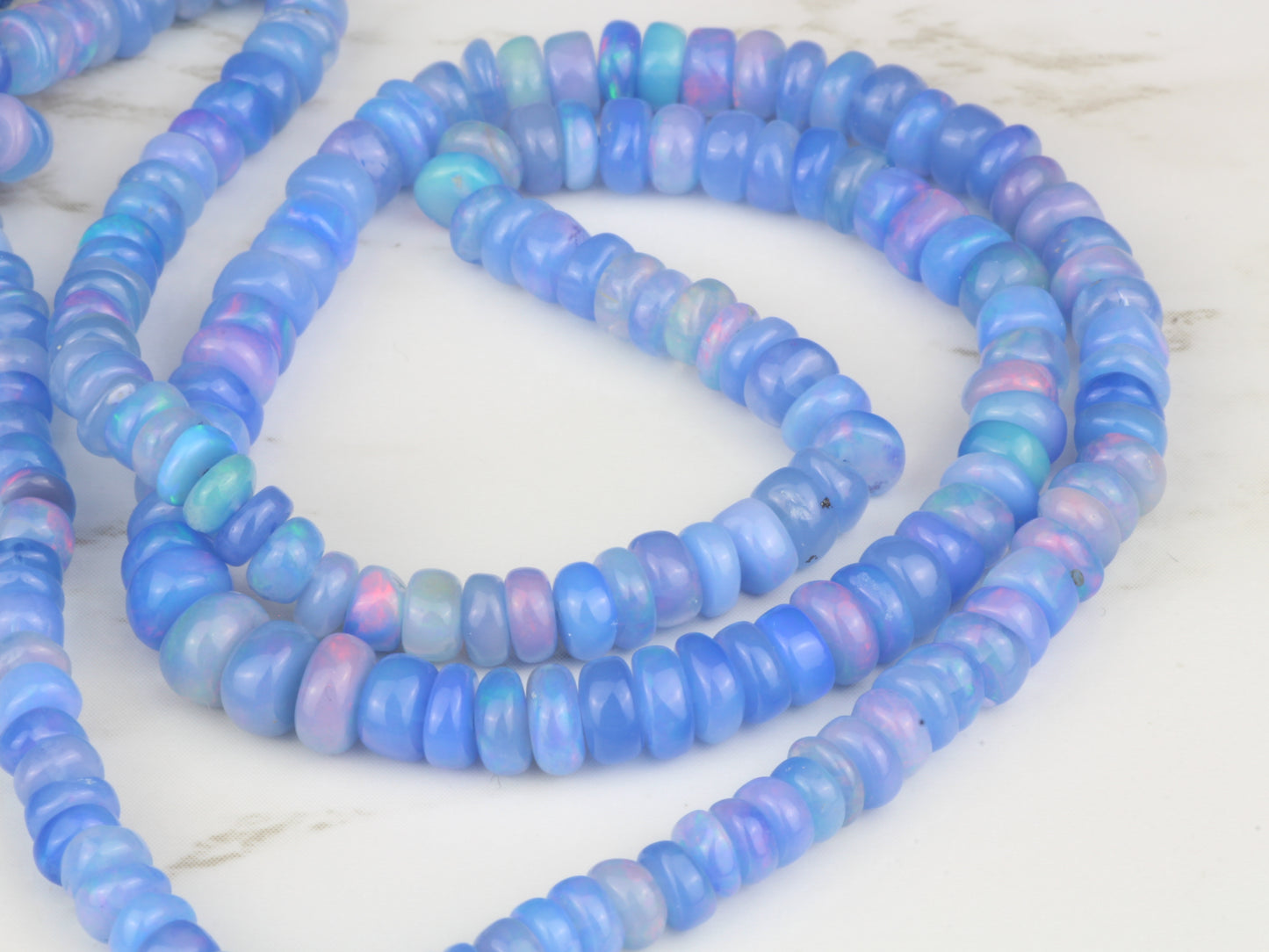 Purple Ethiopian Opal 3mm Smooth Rondelles