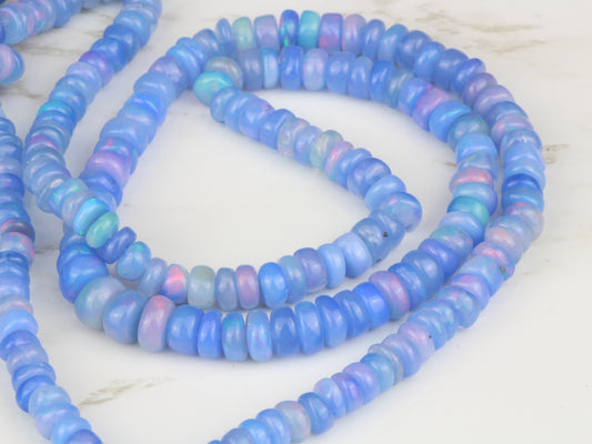 Purple Ethiopian Opal 3mm Smooth Rondelles