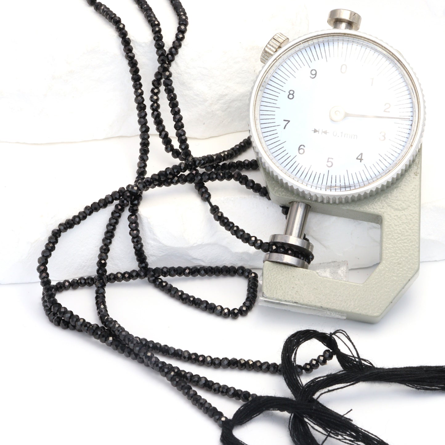 Black Spinel 2.5mm Faceted Rondelles