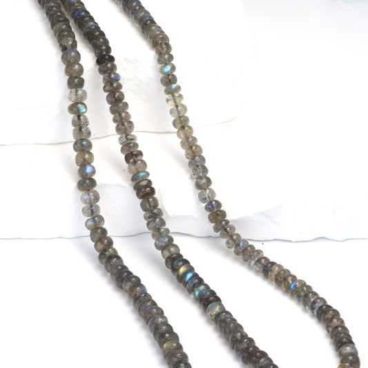 Blue Labradorite 5mm Smooth Rondelles