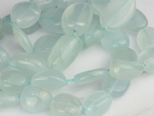 Blue Milky Aquamarine 7x5mm Smooth Nuggets