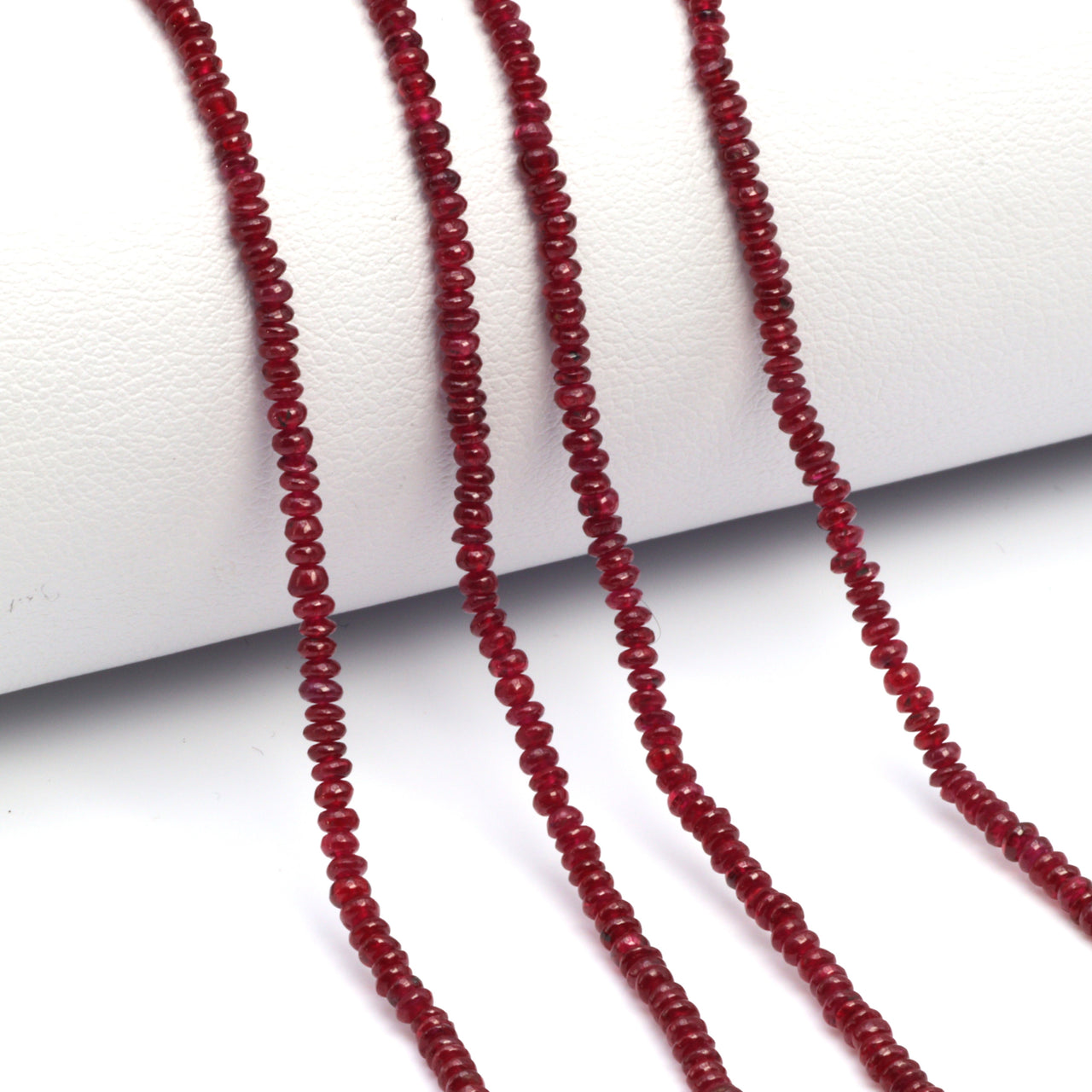 Red Ruby 2mm - 2.2mm Smooth Rondelles Bead Strand