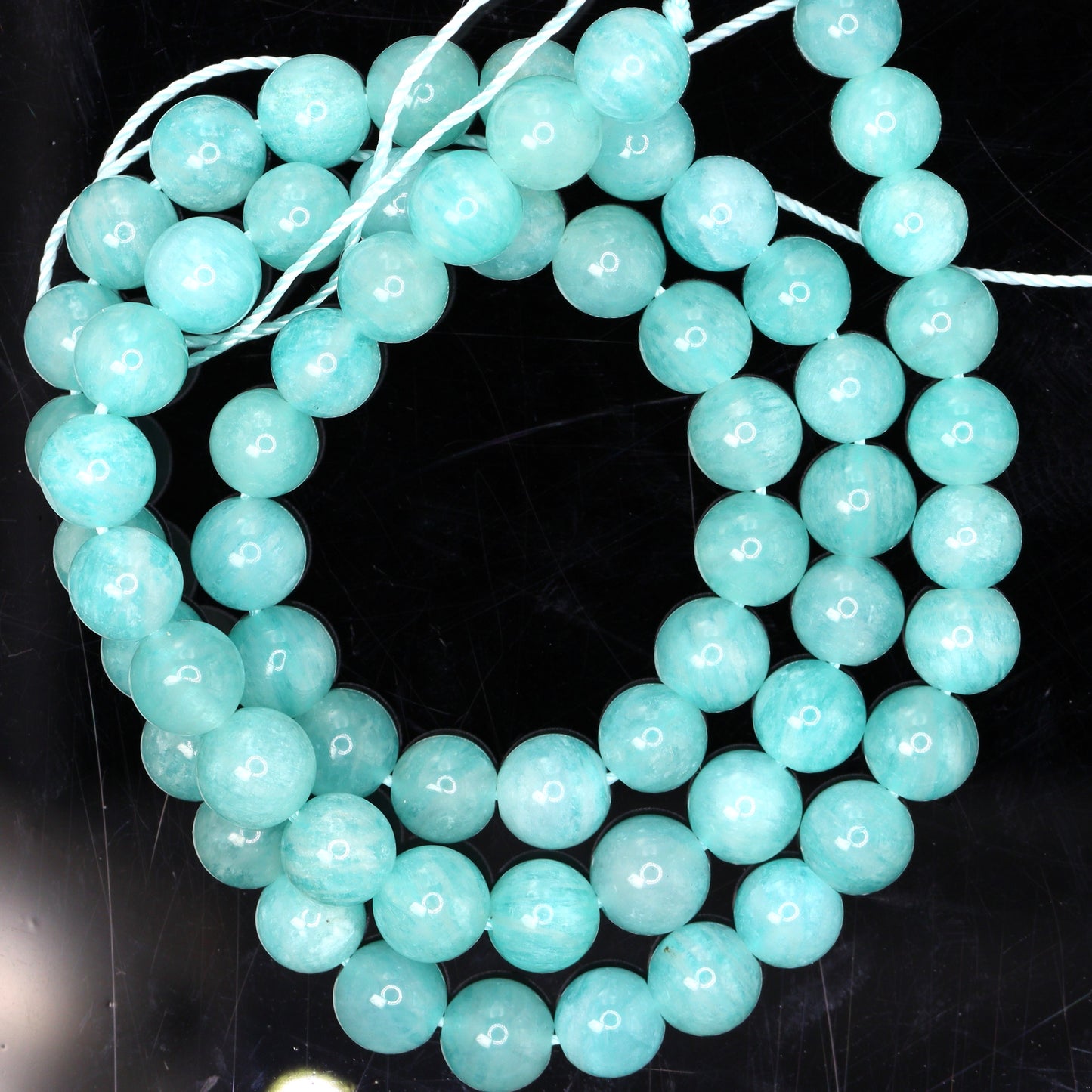 Blue Amazonite 6mm Smooth Rounds Bead Strand