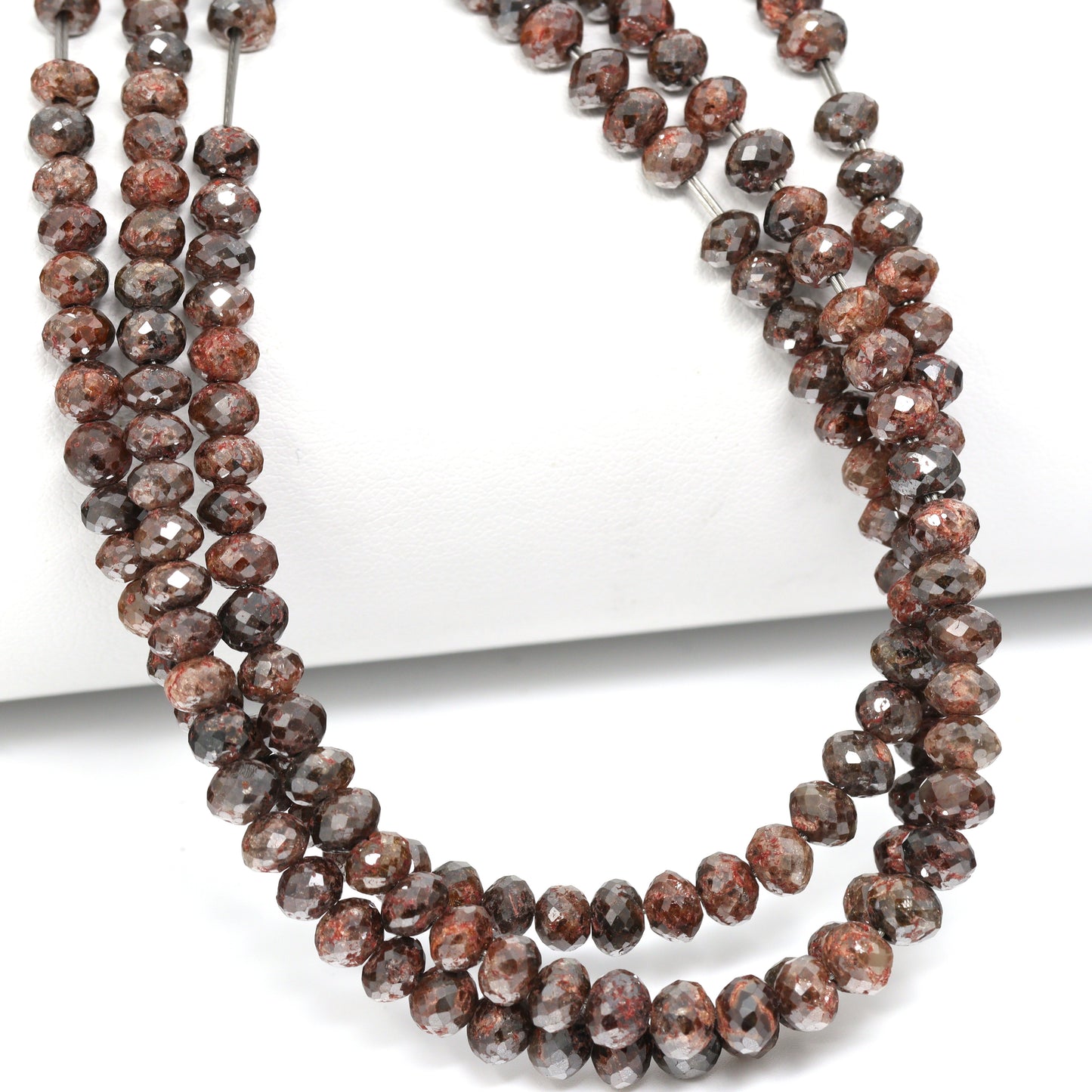 Brown Diamond 4mm – 5mm Hand Faceted Rondelles Bead Strand