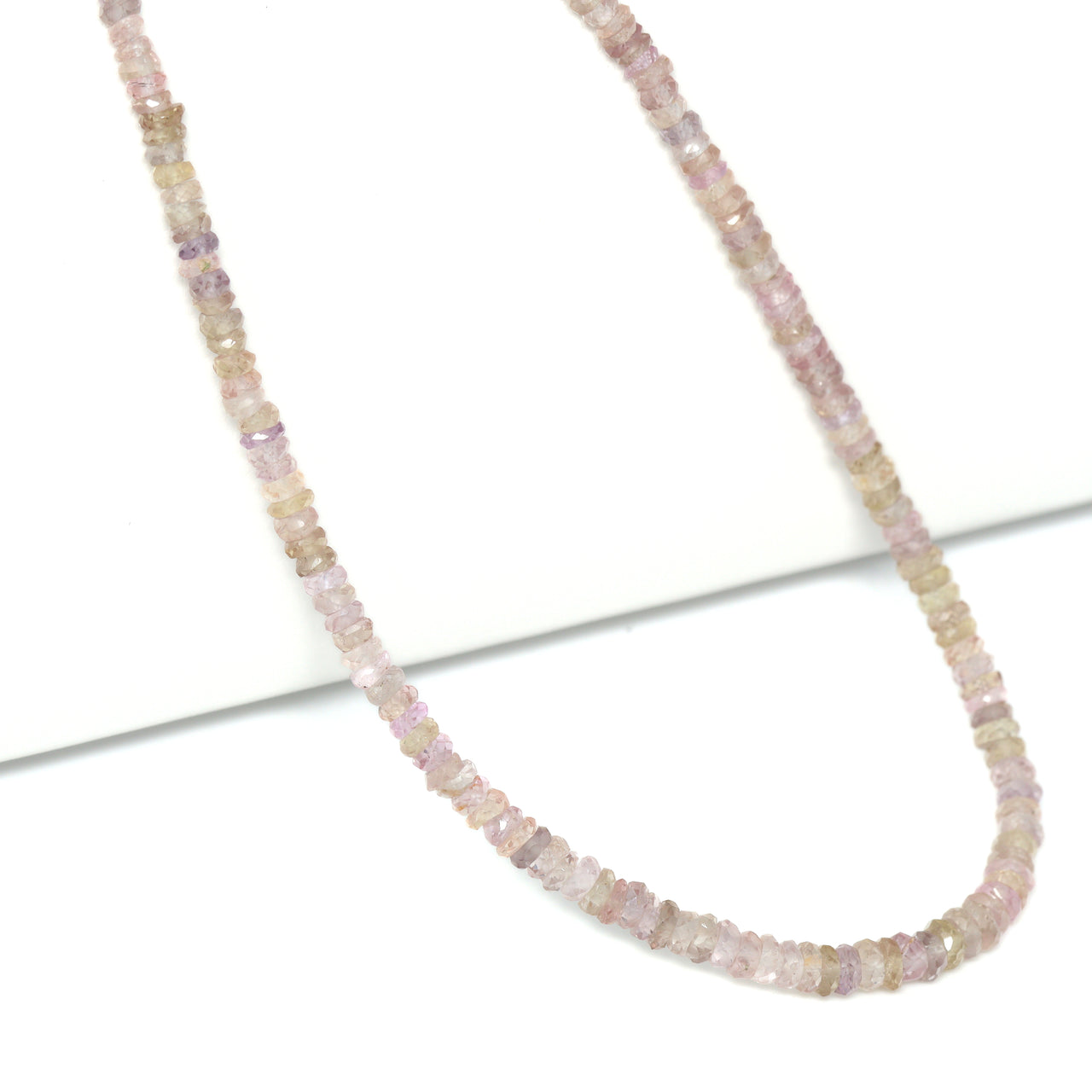 Brown Sapphire 3mm – 4mm Hand Faceted Rondelles Bead Strand