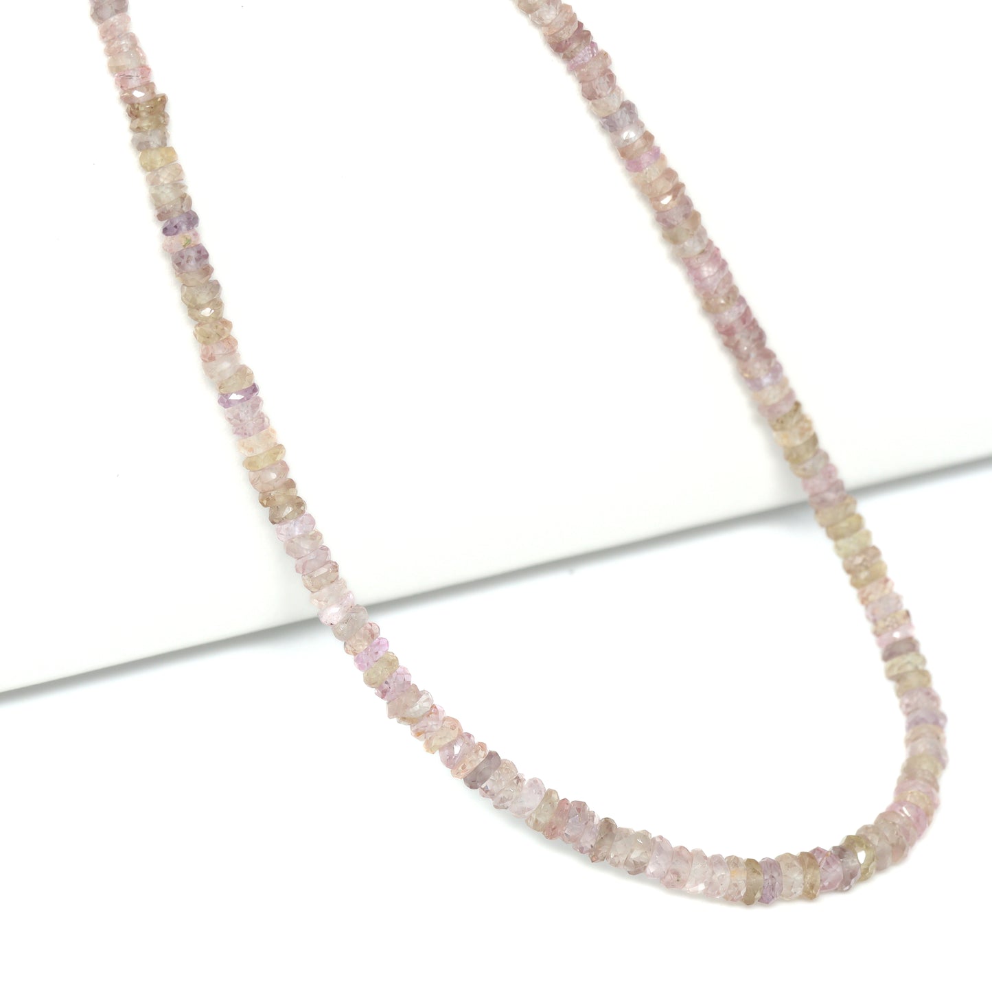 Brown Sapphire 3mm – 4mm Hand Faceted Rondelles Bead Strand