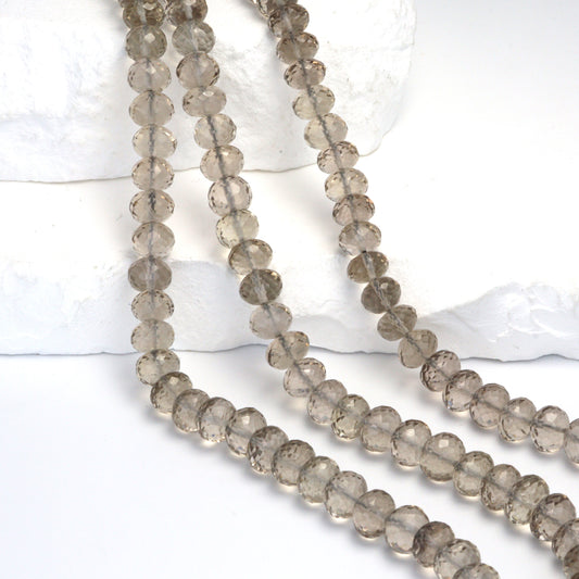 Light Smoky Quartz 7mm Faceted Rondelles