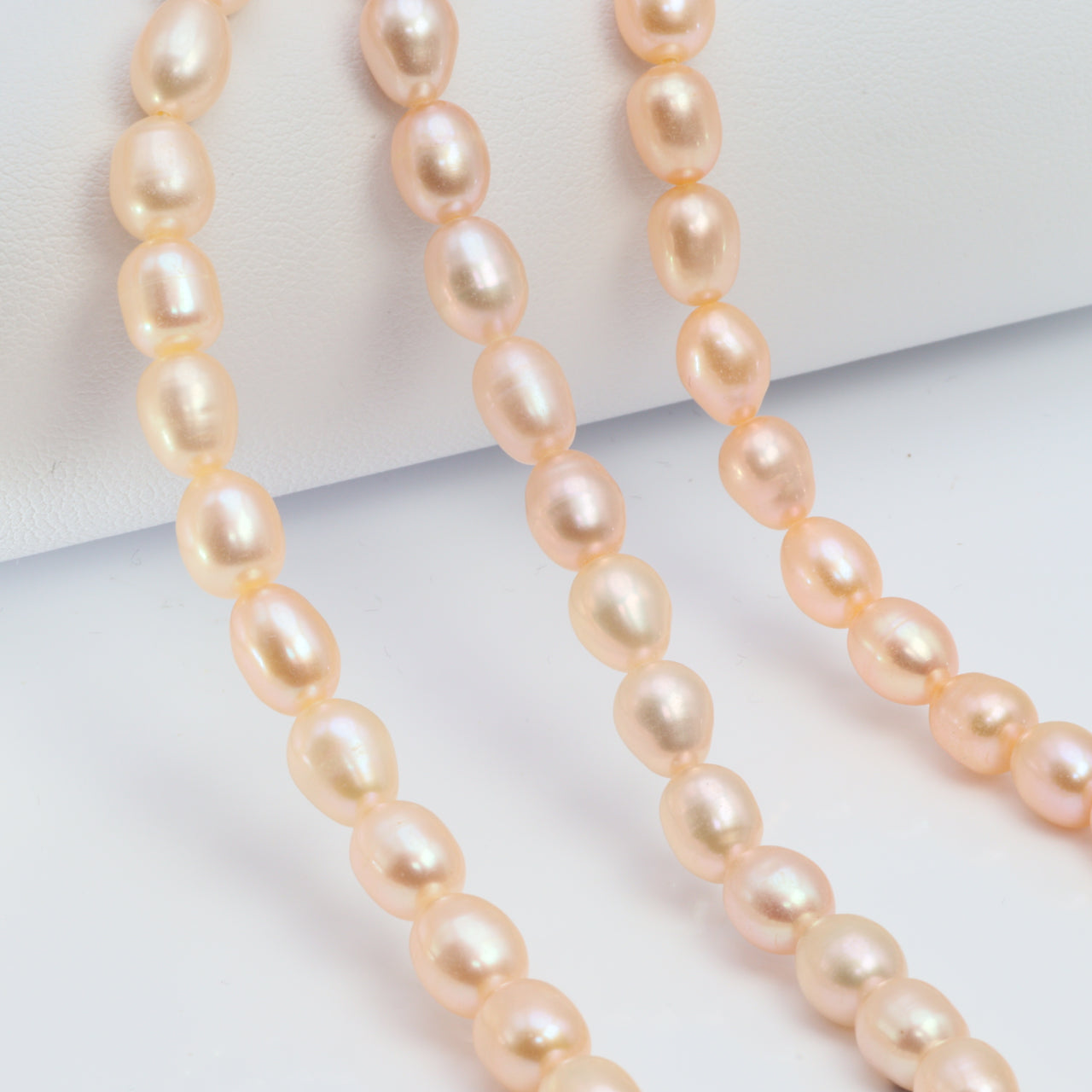 Golden Peach Freshwater Pearl 6mm Rice