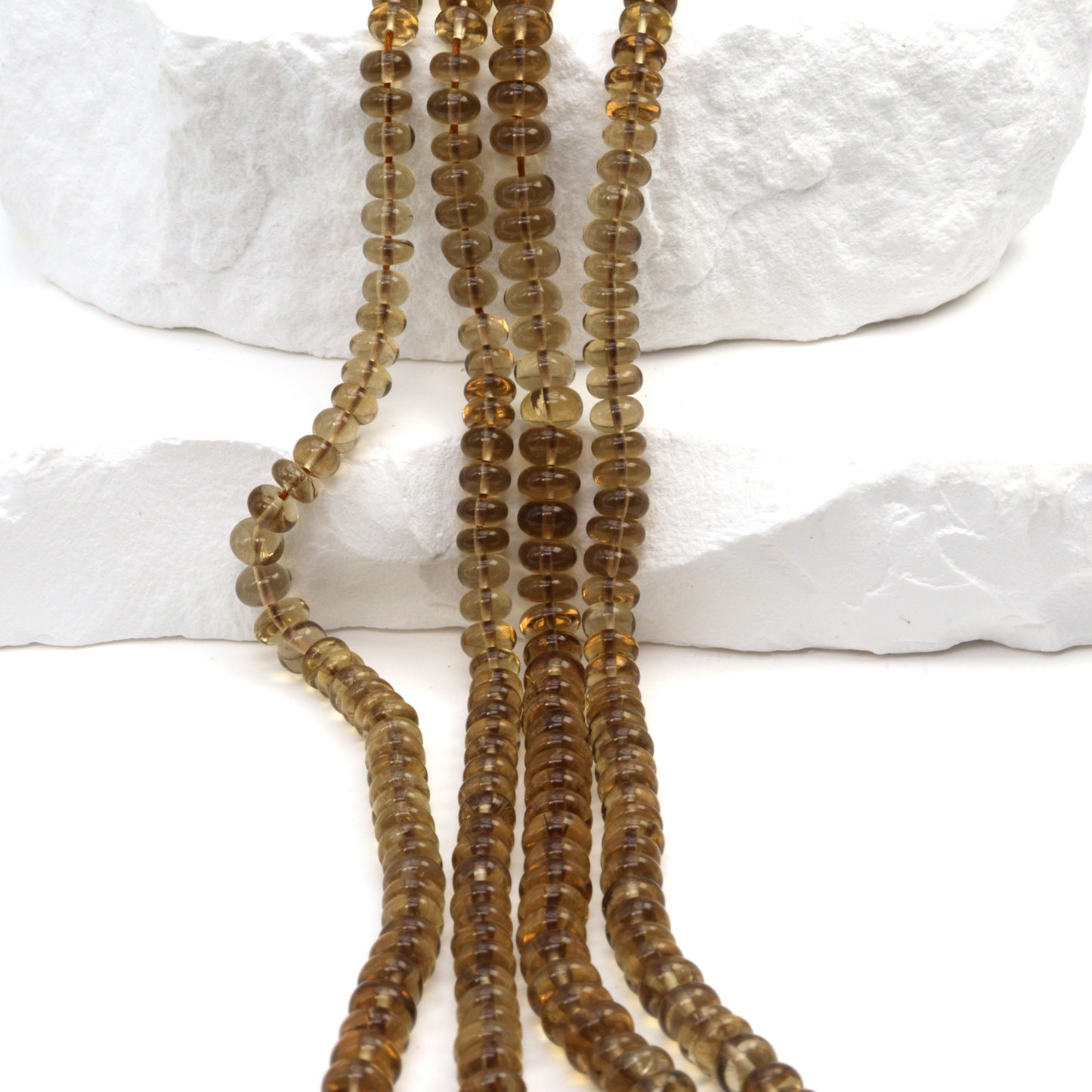 Light Brown Whiskey Quartz 4mm Smooth Rondelles Bead Strand