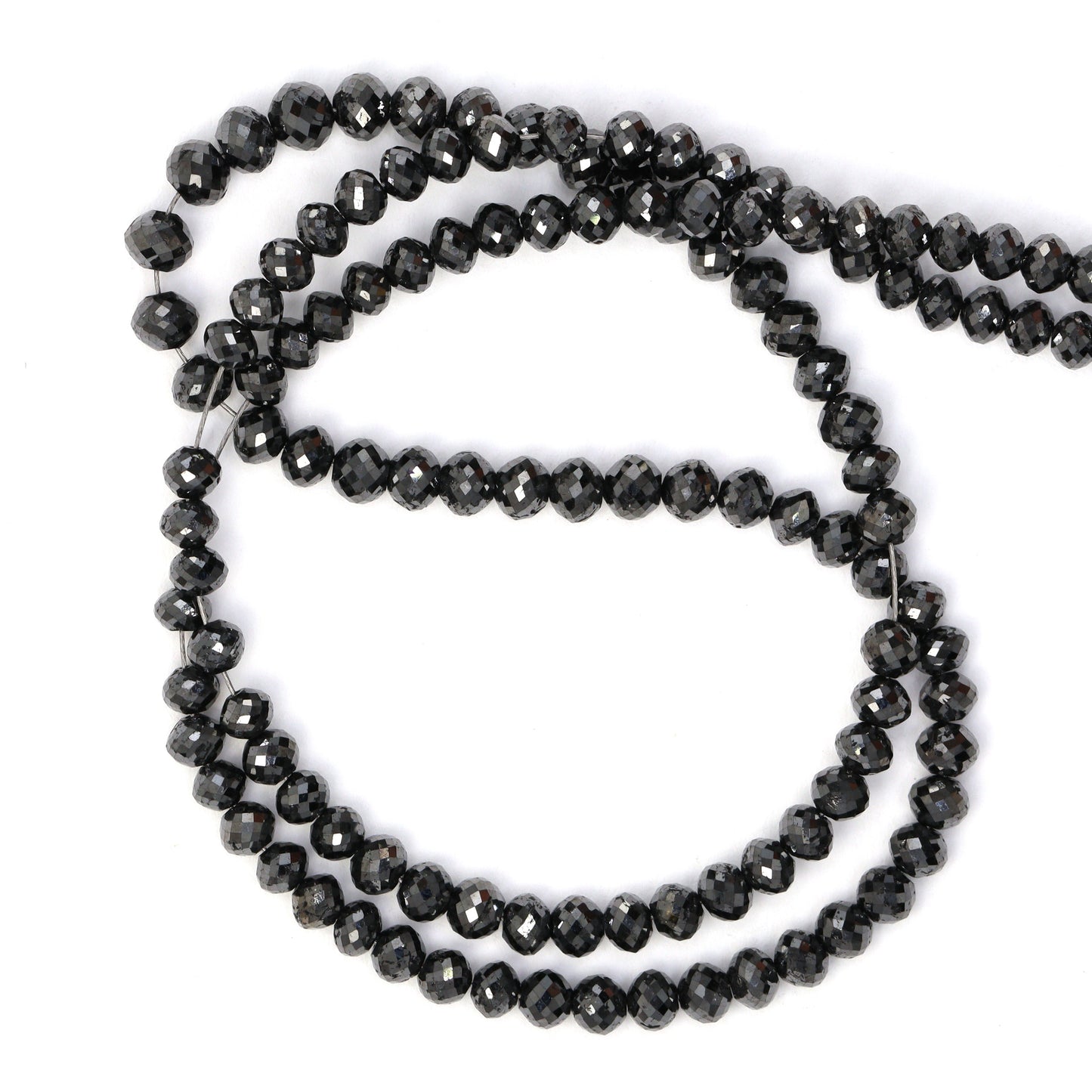 Black Diamond 3.5mm Faceted Rondelles