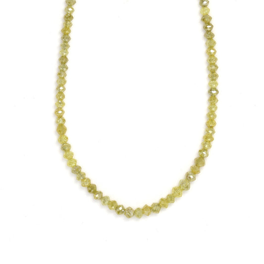 Yellow Diamond 2.4mm - 2.7mm Hand Faceted Rondelles Bead Strand