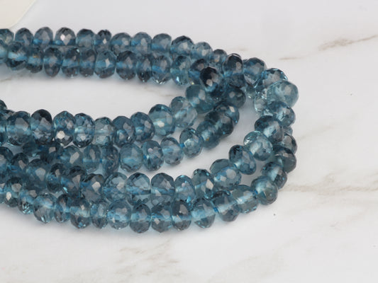 London Blue Topaz 4mm Faceted Rondelles
