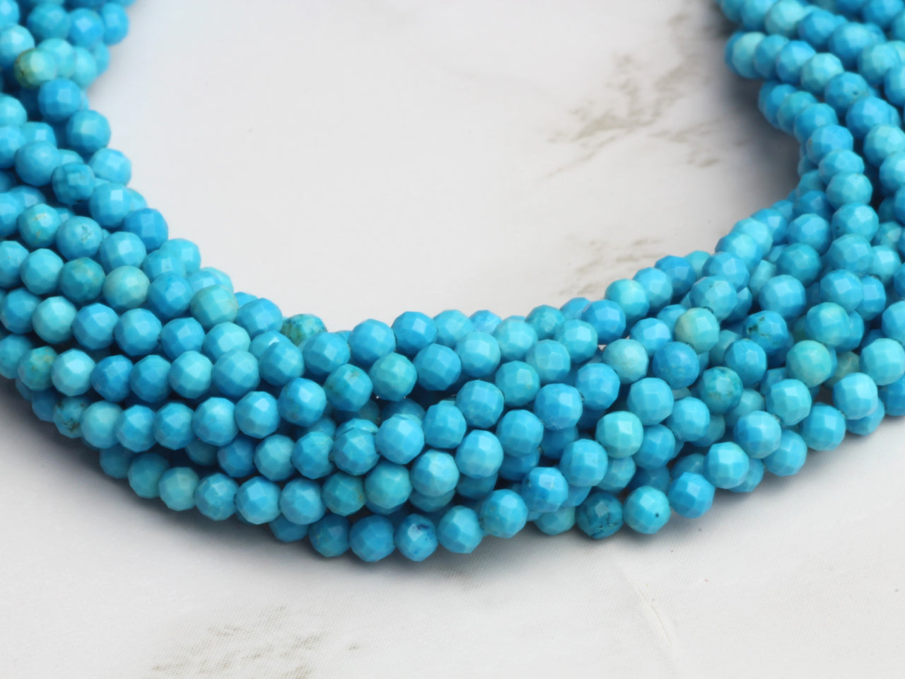 Blue Turquoise (R) 2.5mm Faceted Rounds