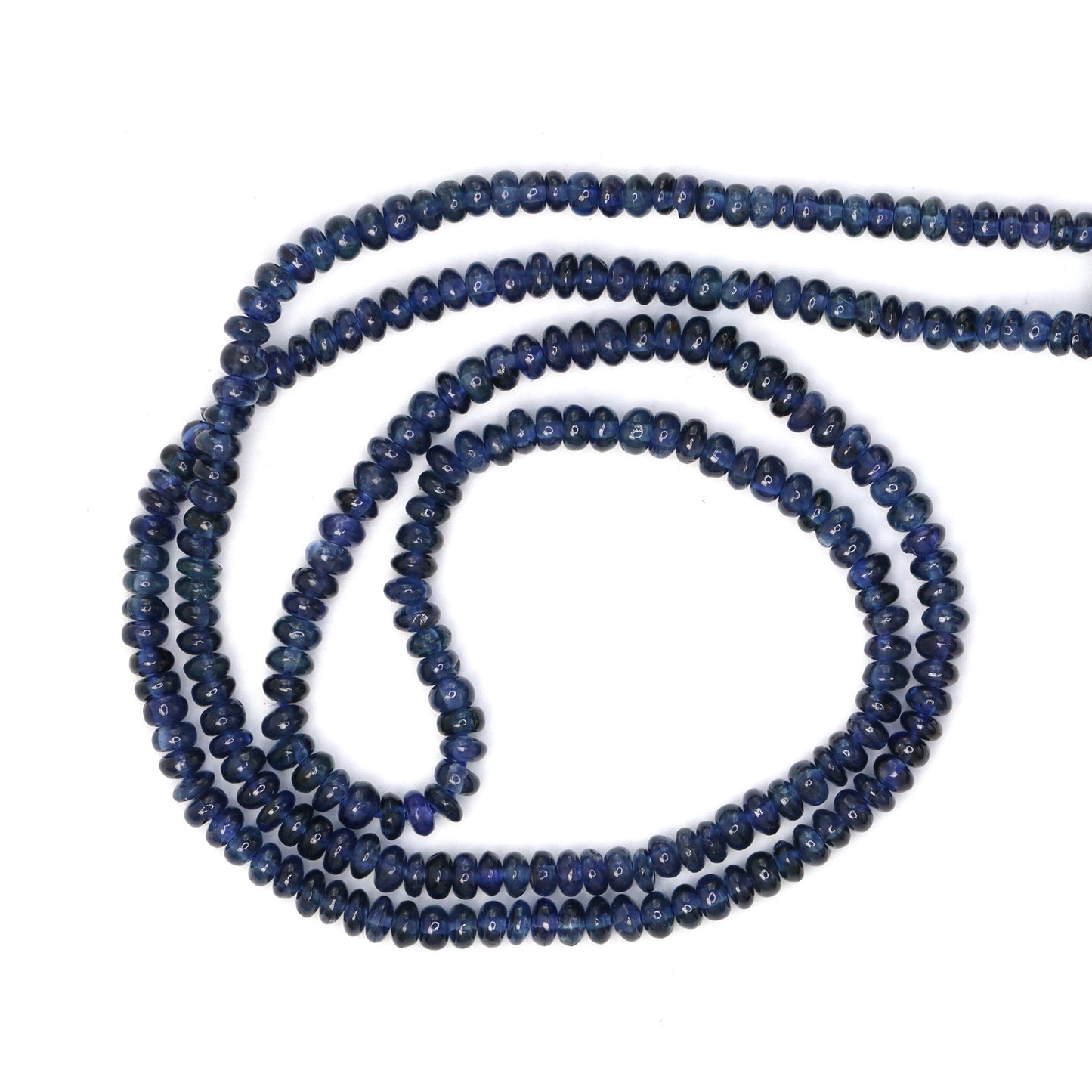 Royal Blue Sapphire 2.5mm - 3mm  Smooth Rondelles Bead Strand