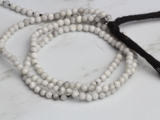 White Howlite 2mm Faceted Rounds