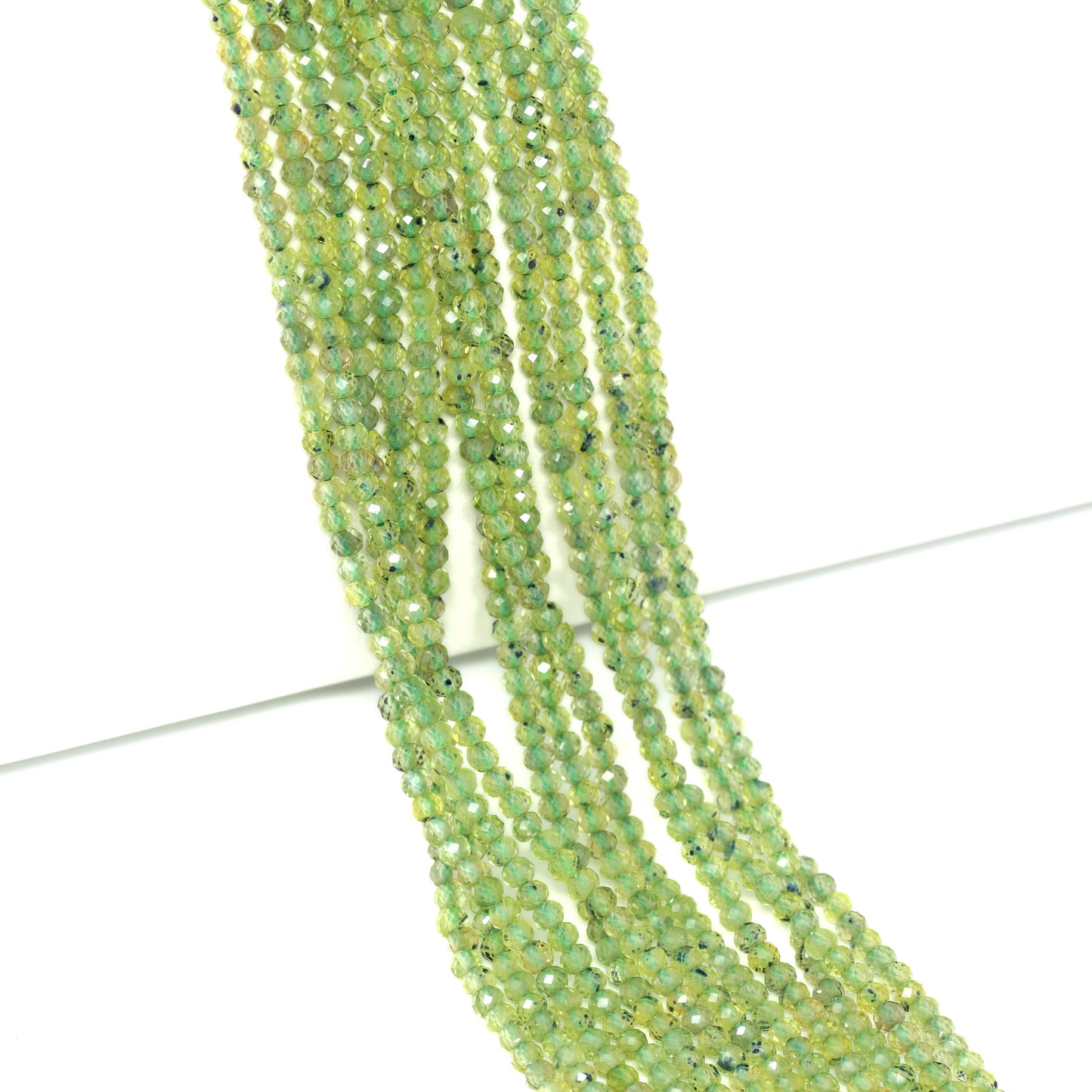 Green Sapphire 2.5mm Faceted Rounds Bead Strand