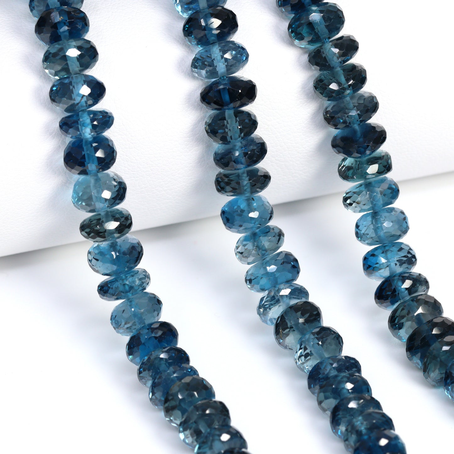 London Blue Topaz 8.5mm Faceted Rondelles Bead Strand