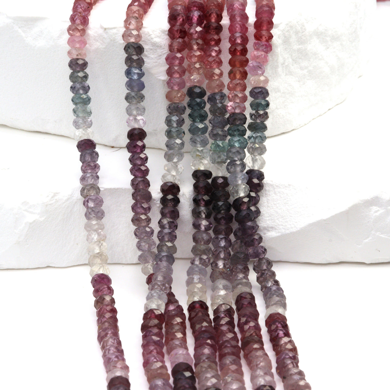 Multi Spinel 4mm Faceted Rondelles Bead Strand