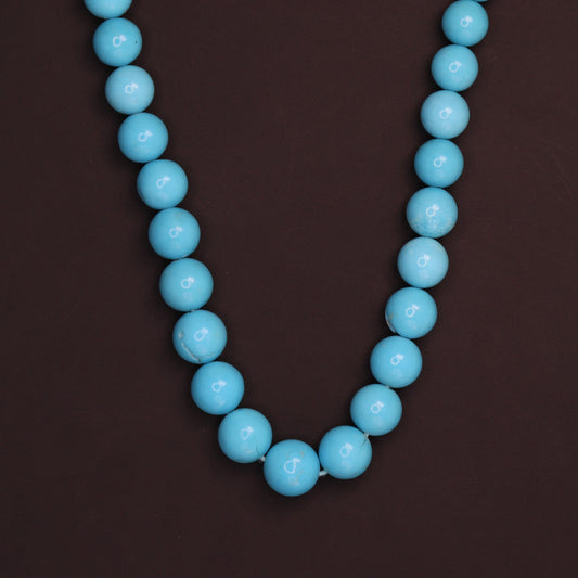 Natural Blue Turquoise 5mm - 7mm Smooth Rounds Bead Strand